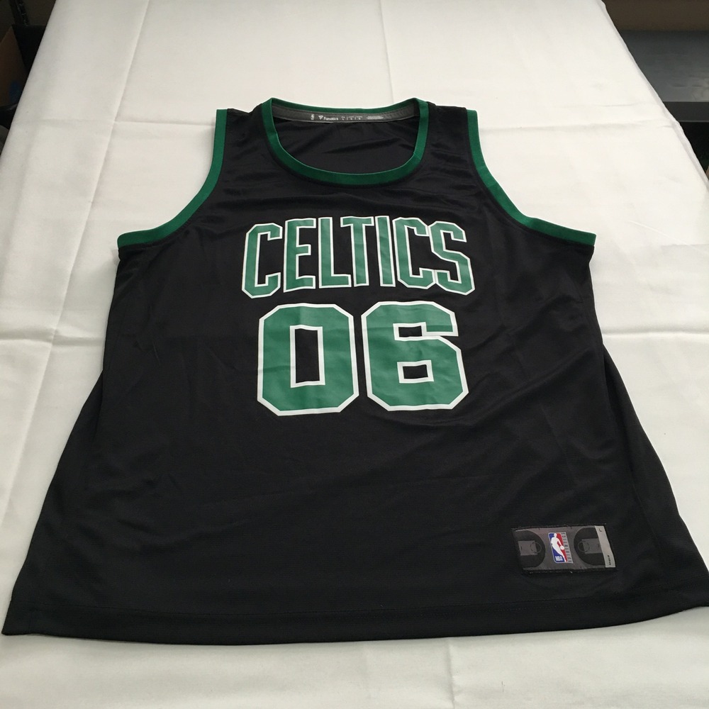 Boston Celtics NBA Fanatics Basketball Jersey Mens Large Black Green